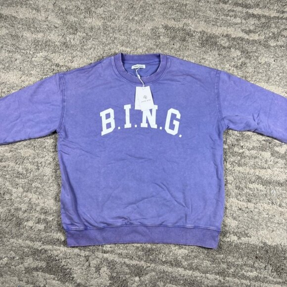 Anine Bing Tyler Sweatshirt in Washed Lavender - Picture 3 of 4